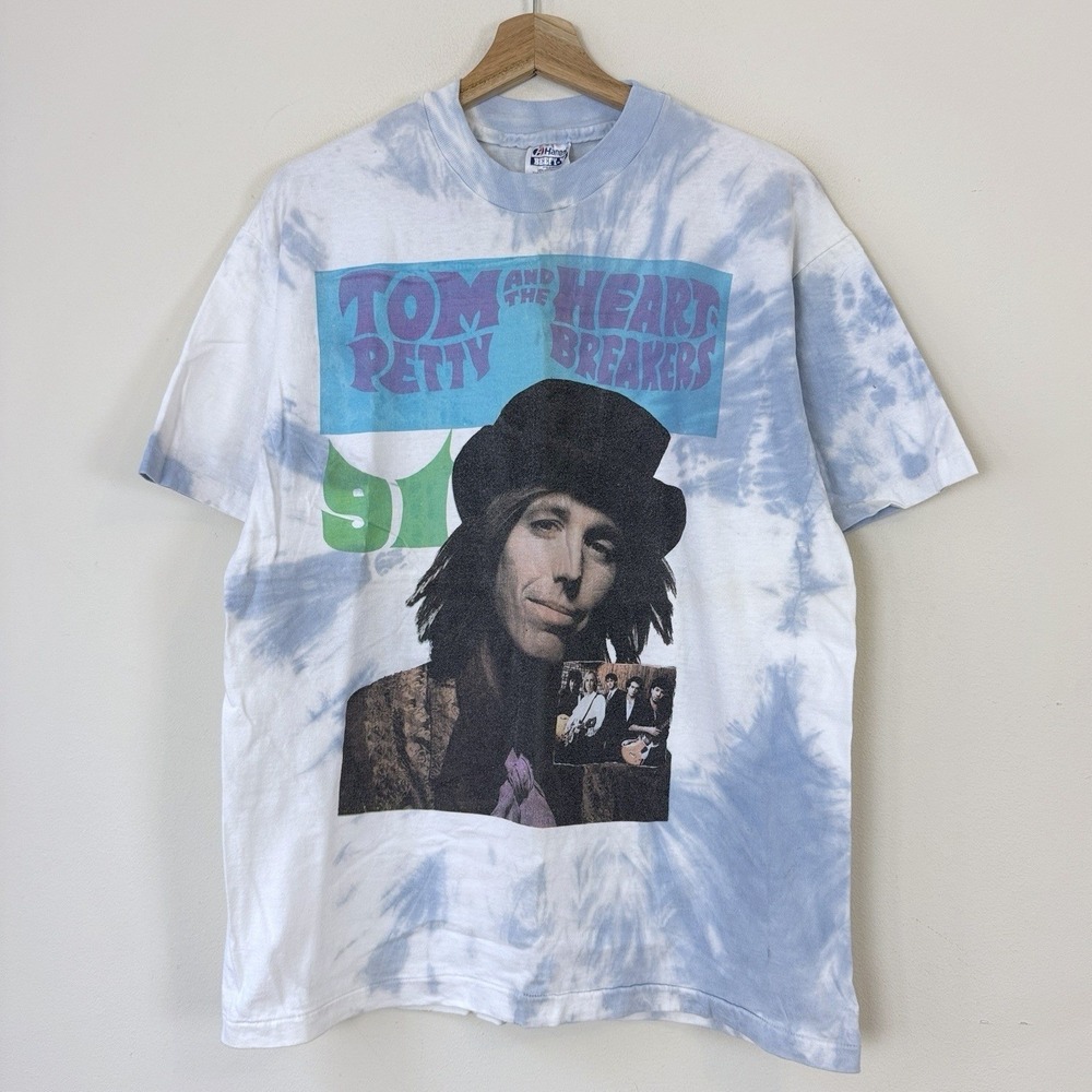 Vintage 90s Tom Petty And The Heartbreakers Tour Single Stitch Tye Dye Tee Shirt